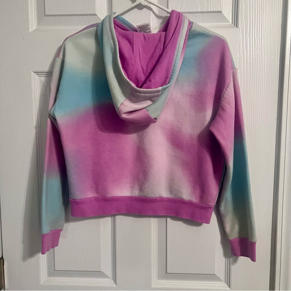 Adidas Kids Pastel Tie-Dye Hoodie - Pink and Blue - Picture 5 of 6